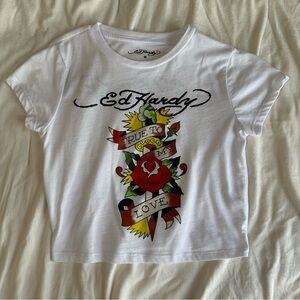 NWOT Ed Hardy Cropped Tee Shirt Top
